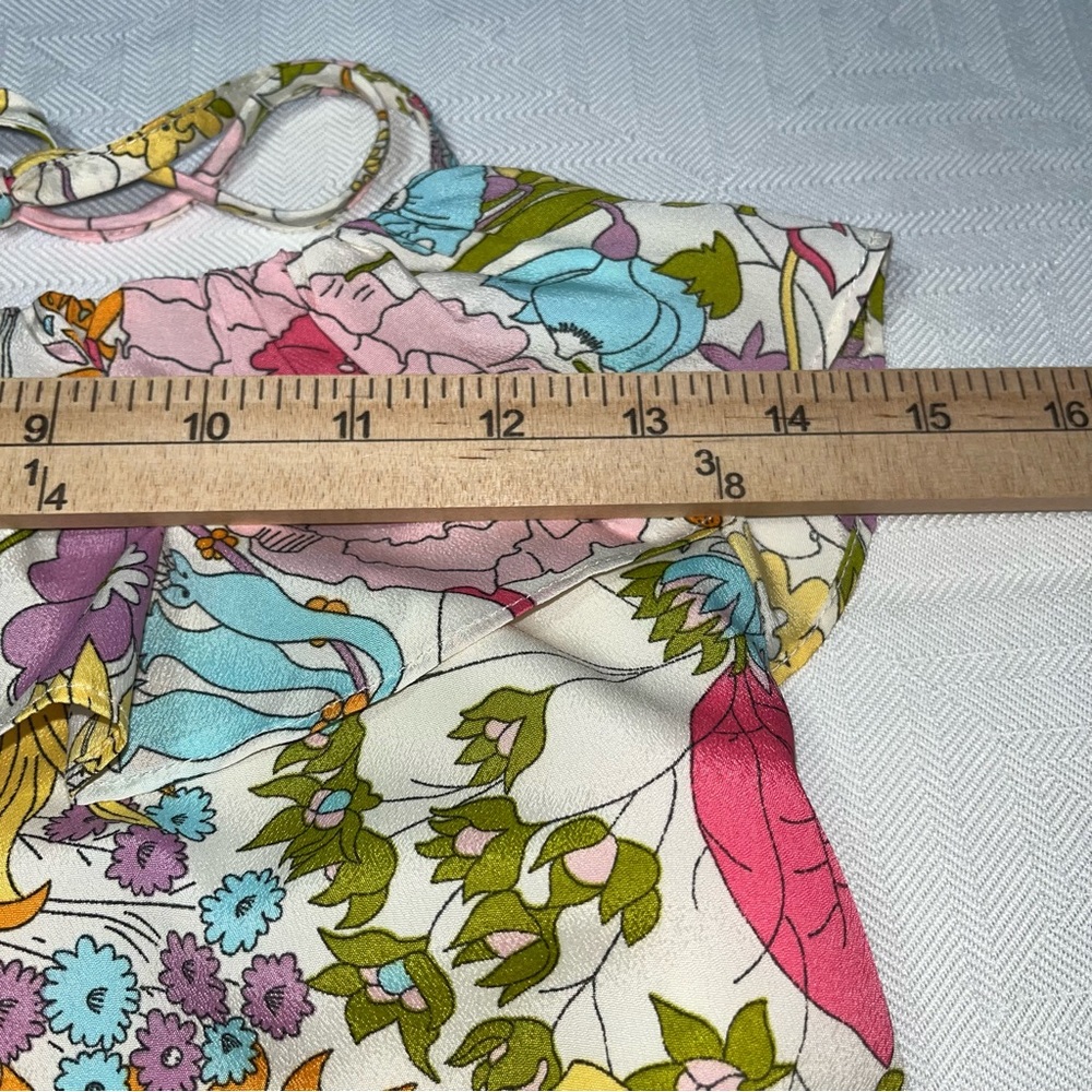 Liberty of London for Target Floral Ruffle Halter Dress Tie Elastic Waist XS - Picture 6 of 10